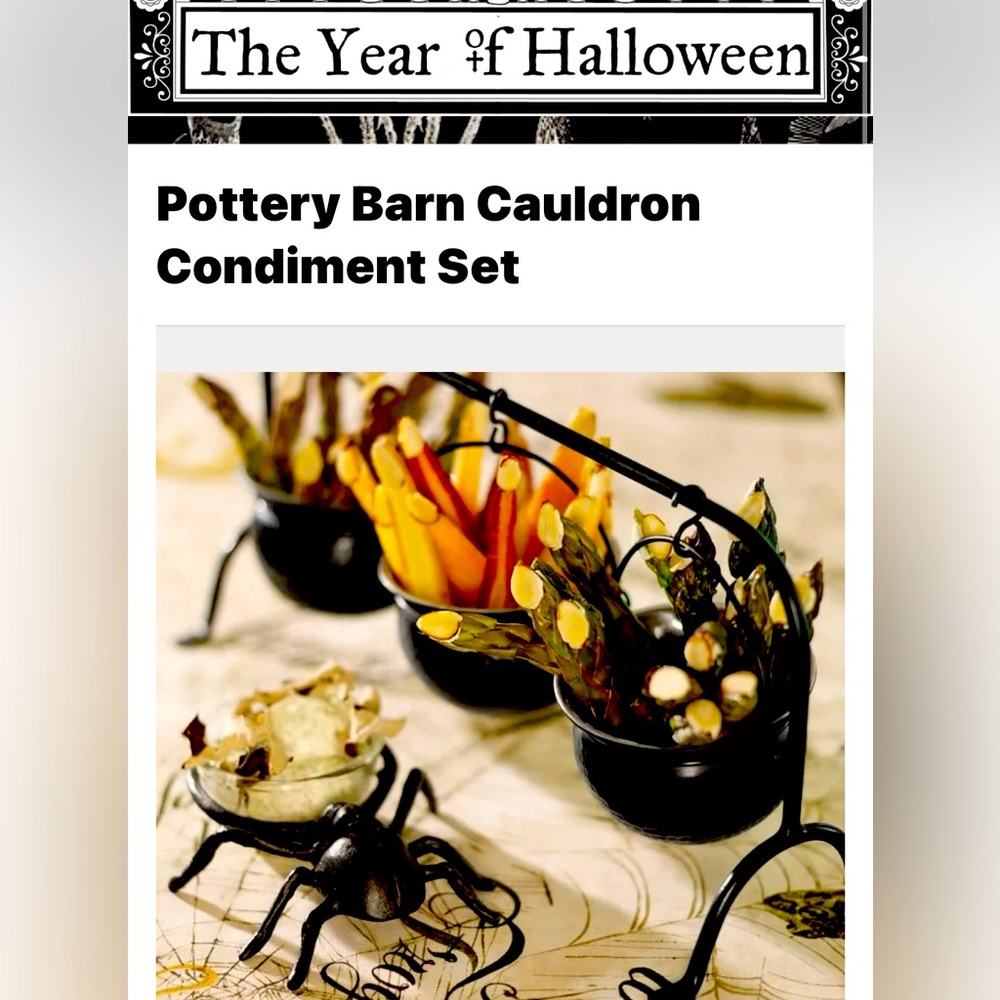 Pottery Barn Black and Silver Cauldron Set